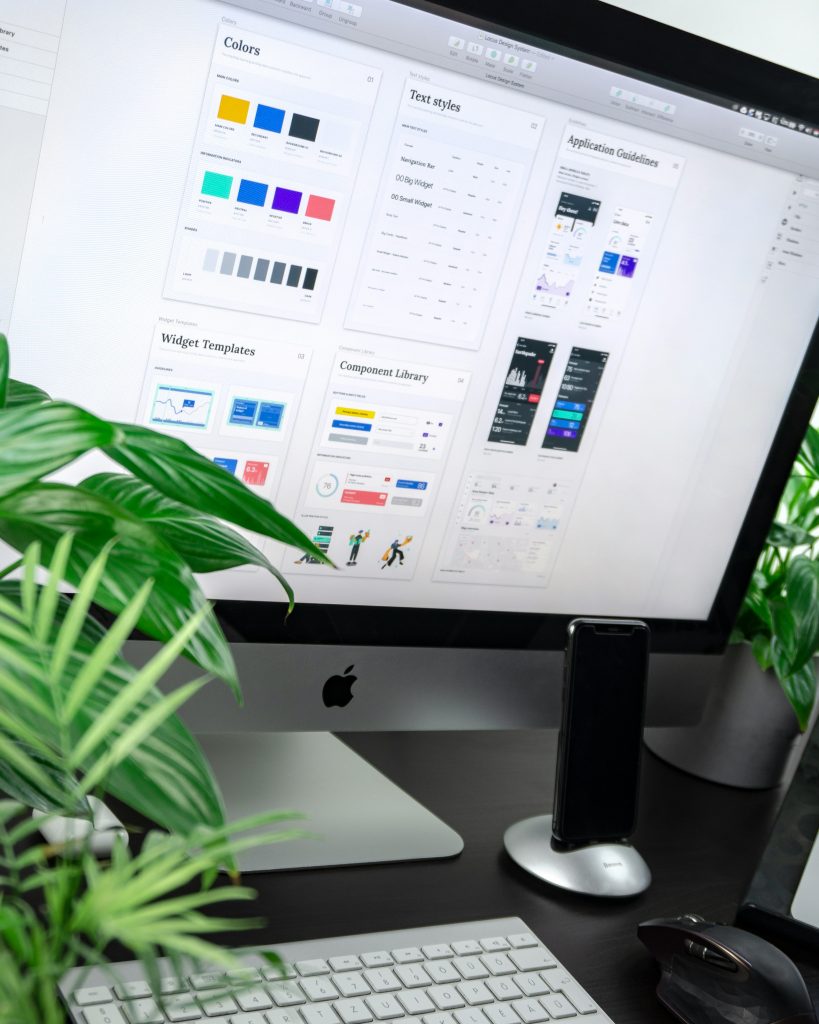 A design system open on a desktop screen